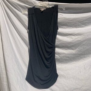 Banana Republic Dark Gray Tank with Faux Side Zipper, Size Small
